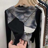 Áo thun tay dài nhuộm màu cho nữ