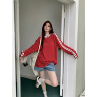 ÁO THUN TAY DÀI  SỌC VAI BASIC 4 MÀU HOTTREND 2023 OVERSIZE <75KG