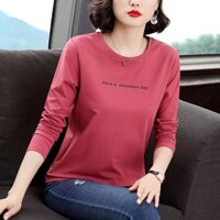 Áo Thun Tay Dài Thời Trang Mùa Thu Cho Phụ Nữ Trung Niên