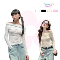 Áo thun tay dài trễ vai kiểu dáng ôm body cá tính twinklecloset edana top