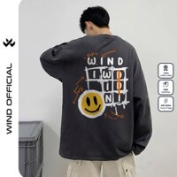Áo thun tay dài Wind phông unisex form rộng Cờ Caro nam nữ cotton oversize ulzzang