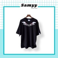 Áo thun tay lỡ Angel Devil , áo thun nam nữ unisex ,samyy_vn