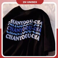 Áo thun tay lỡ form rộng - phông nam nữ cotton oversize - T shirt Chanyoou b - 2N Unisex - Đen