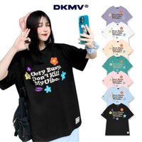 Áo thun tay lỡ form rộng cổ tròn họa tiết hoa DKMV Tee Flowers Tee | K12-T8