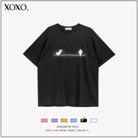 Áo thun tay lỡ form rộng dáng unisex  XOXO phong cách Nelly Ulzzang in hình KHỦNG LONG MẤT MẠNG . ༴