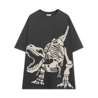 Áo Thun Tay Lỡ form rộng T RES KHỦNG LONG màu NÂU/ĐEN/XÁM 🖤 Chất thun cotton form nam nữ unisex/Áo phông Jaystoree 🖤
