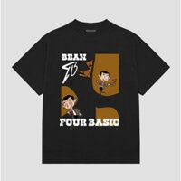 Áo thun tay lỡ Four Basic Mr Bean Tee Fullbox cổ tròn Nam Nữ 100% cotton, oversize form rộng T120