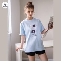 Áo thun tay lỡ Hibi Sports YOGA CAT ST005 kiểu phông unisex nam nữ, vải cotton Premium, form oversize