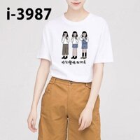 Áo thun tay lỡ Hình cô gái (Mẫu 4) - I3987