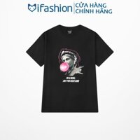 Áo thun tay lỡ IFASHION 100% cotton dáng unisex form rộng in hình bức tượng thổi bong bóng N054