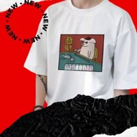 Áo Thun Tay Lỡ In Heo Mạc Chược ATIN55