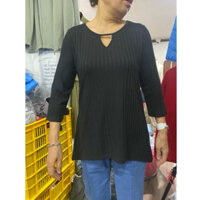 Áo Thun Tay Lỡ Kẻ Sọc Đen Size L