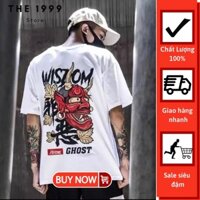 áo thun tay lỡ nam nữ in wisdom atin01 thun cotton 35/65, vải dày, vải mền, vải mịn, thoáng mát, không xù lông