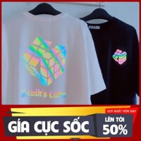 Áo thun tay lỡ phông Unisex nam nữ Cotton oversize đến 75kg form rộng Rubiks Cube ATP 01 new