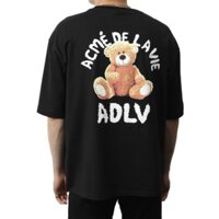 Áo thun tay lỡ phông Unisex nam nữ cotton in hình con gấu form rộng  ྇