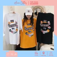 Áo Thun Tay Lỡ Phông Unisex Nam Nữ Oversize Form Rộng Ulzzang LET'S GO A79