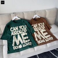 Áo Thun Tay Lỡ Unisex AIRDROP màu NÂU/XANH 🖤 /Nam nữ unisex/ Áo phông cổ tròn form rộng JEJUL 🖤