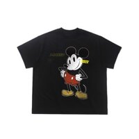 Áo thun tay lỡ unisex nam nữ áo thun MICKEY MOUSE cotton form rộng oversize 250gsm vải đã qua xử lý co rút