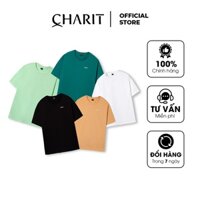 Áo thun tay lỡ Unisex nam nữ basic vải cotton co giãn 4 chiều form oversize Charit AT001