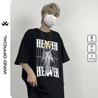Áo thun tay lỡ Wind phông unisex form rộng Heaven nam nữ oversize ulzzang