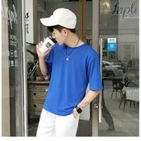 Áo Thun Tay Lỡ Xanh Coban Trơn LeeZa