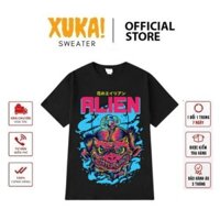 Áo thun tay lỡ XUKA cotton co dãn 4 chiều dáng unisex form châu á in hình Alien