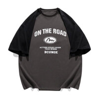 Áo Thun Tay Ngắn Basic Phối Màu Hoạ Tiết Chữ