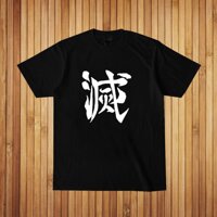 Áo thun tay ngắn cổ tròn in hình Demon Slayer màu trắng đen size S-4XL thời trang cho nam và nữ 2021