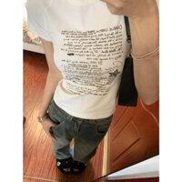 Áo Thun Tay Ngắn Hở Vai Dáng Ôm Thời Trang Mùa Hè Cho Nữ