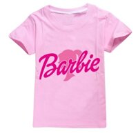 Áo Thun Tay Ngắn In Hình Búp Bê Barbie Dễ Thương Cho Bé