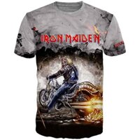 Áo Thun Tay Ngắn In Hình Iron Maiden 3D Plus Size 6XL