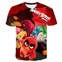 Áo Thun Tay Ngắn In Họa Tiết Hoạt Hình Angry Bird 3D Dễ Thương Thời Trang Cho Bé Trai Và Gái