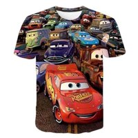 Áo Thun Tay Ngắn Mùa Hè In Hình Xe Hơi Hoạt Hình Pixar Lightning McQueen Cho Bé Trai Và Bé Gái