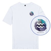 Áo thun tay ngắn unisex Chodole cotton 100% in hình Aquarius Bảo Bình cung hoàng đạo
