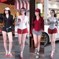 Áo Thun TD Nút Cài Phối Màu TBB by Thaobibi