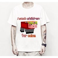 Áo thun Technoblade I stab Children for Coins Essential T-Shirt (Minecraft) áo mát chất xịn