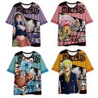 Áo thun Tee One Piece Mũ Rơm Cướp Biển Sanji Franky Robin Chopper Họa Tiết Áo Thun Tay Ngắn Nam Nữ Fahsion Dạo Phố Áo Thun Mùa Hè