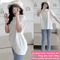 Áo thun Teen Áo thun nhóm Áo thun trơn from dài rộng Thái Lan Freesize 37kg-70kg thun cotton mềm mịn mát -xukakidsshop
