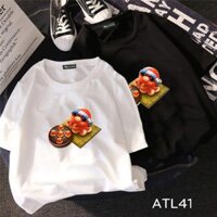 Áo thun teen nam nữ tay lỡ UNISEX NAM NỮ hình bánh takoyaki