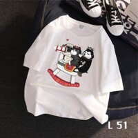 Áo thun teen nam nữ TAY NGẮN UNISEX NAM NỮ hình chó mèo bập bênh ngựa gỗ