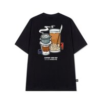 Áo thun Teeworld TW x Vietnamese Food - Ca Phe Sua Da Nam Nữ Trắng Đen Form Rộng Unisex - Đen - S