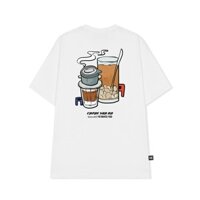 Áo thun Teeworld TW x Vietnamese Food - Ca Phe Sua Da Nam Nữ Trắng Đen Form Rộng Unisex - Trắng - L