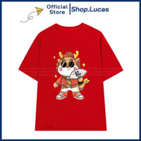 Áo Thun TẾT 2024 RỒNG CHI BI XUÂN GIÁP THÌN Unisex Nam Nữ Áo Gia Đình Cặp Đôi Shop.Lucas - RỒNG XÒE QUẠT