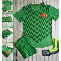 ao [ Thun thái ] Bộ quần áo bóng đá thủ môn đội tuyển Việt Nam 2019 xanh ( áo thủ môn VN mới nhất ) ,.,