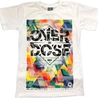 Áo thun Thái Lan in 3D chữ OverDose đen trên nền mũi tên ngũ sắc T0202