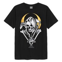 Áo thun Thái Lan OverDose in 3D hình tử thần và con quạ dưới ánh trăng vàng T0263