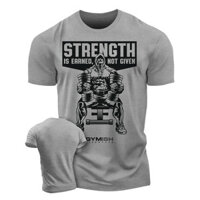 Áo thun thể dục nam mùa hè Áo thun nam cứng rắn thể thao dáng rộng tay ngắn