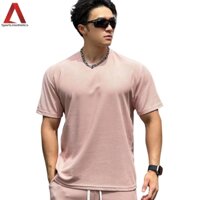 Áo thun thể thao dáng rộng dành cho nam Plus Size Waffle Fitness Running Áo thun ngắn tay