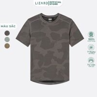 Áo thun thể thao nam LIZARD tay ngắn cổ tròn 100% polyester co giãn, thấm hút mồ hôi - 1SP23T143