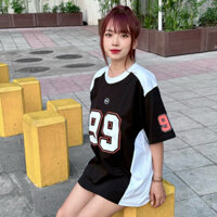 Áo thun thể thao nam nữ PHỐI 99 unisex form rộng chất cotton 2 chiều 250gsm , áo thun cộc tay phối đen trắng sport